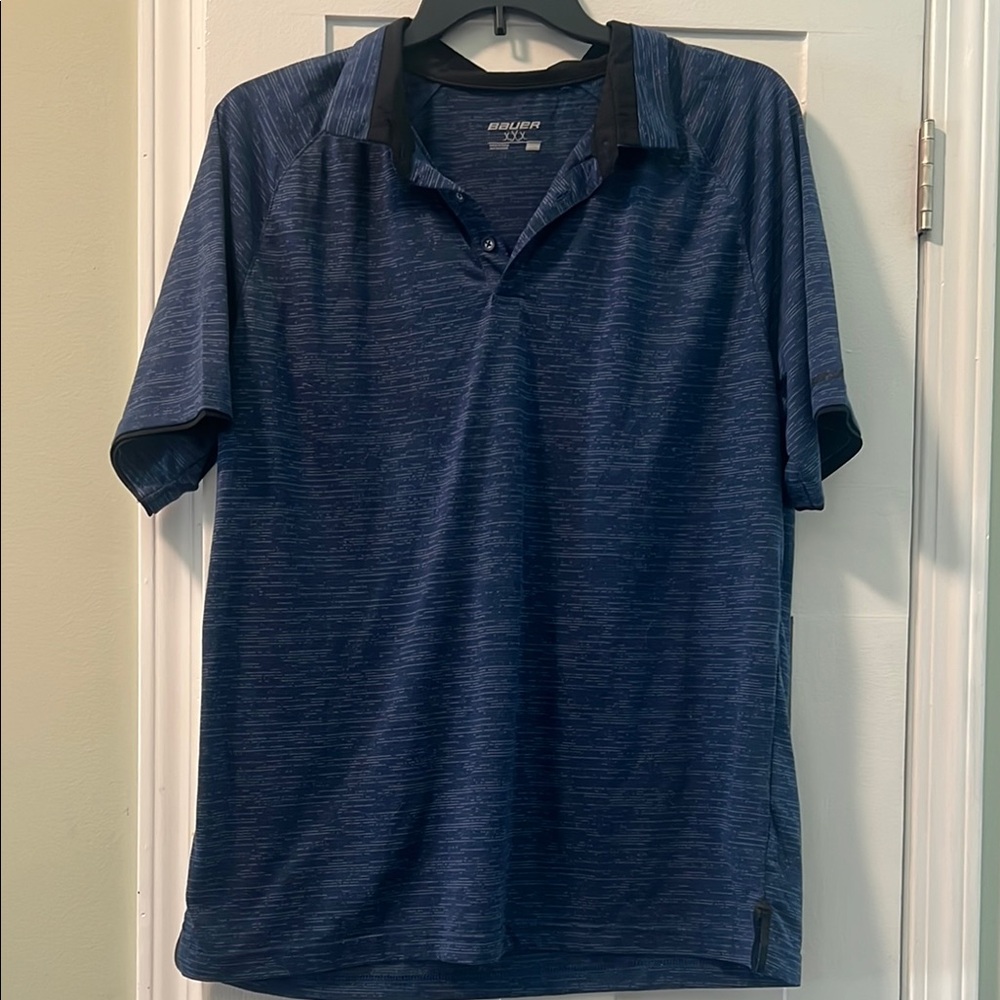Bauer Blue Polo Shirt Classic Fit Moisture-Wicking XXL